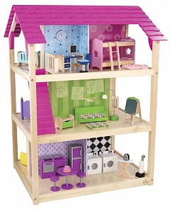 Кукольный домик для Барби - Самый роскошный, с мебелью 45 элементов, на колесиках (KidKraft, 65078_KE)